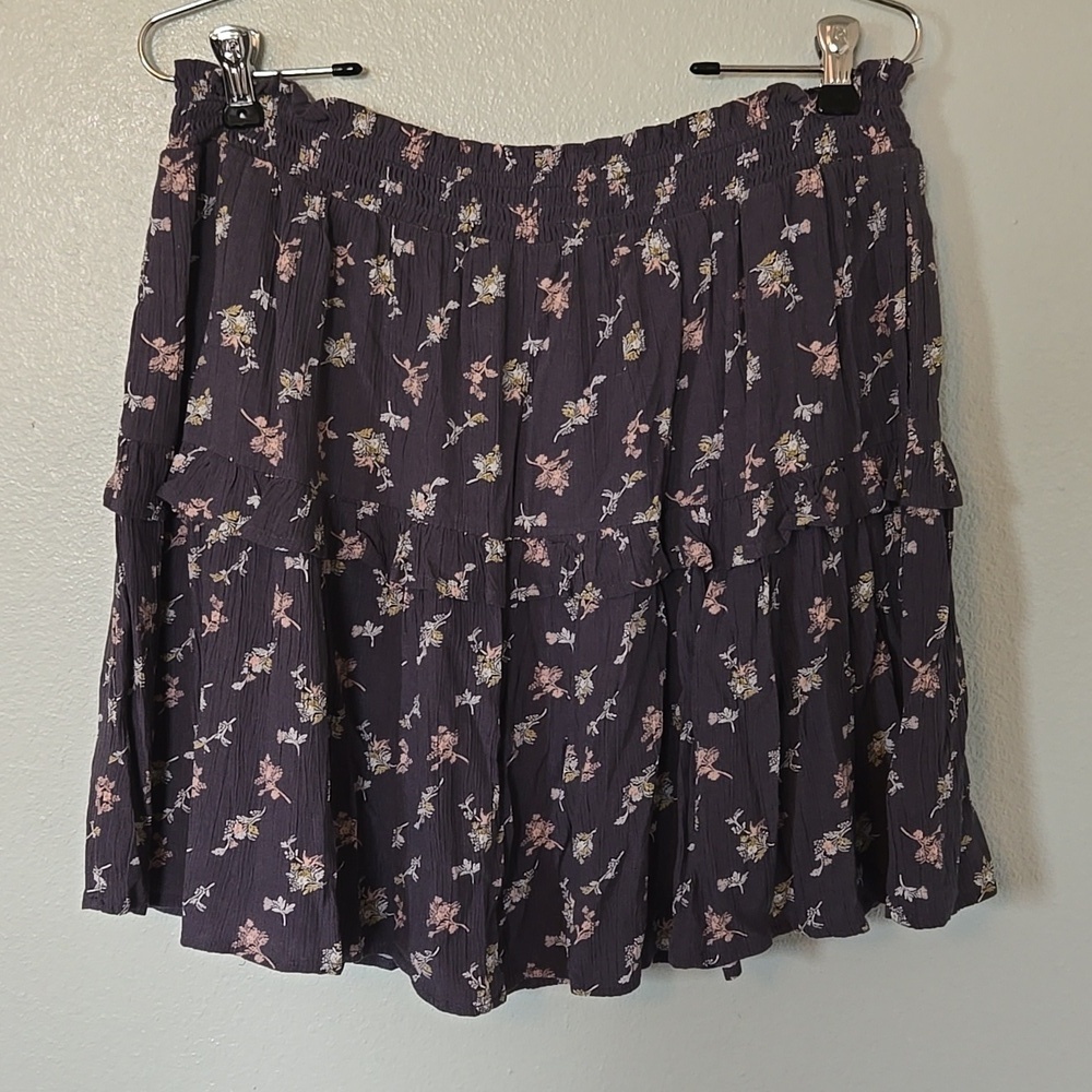 Universal Thread | Blue Floral Tiered Skirt Size Large